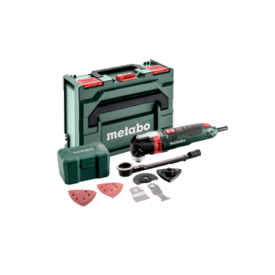 Conjunto de ferramentas rotativas Metabo com acessórios e caixa de armazenamento