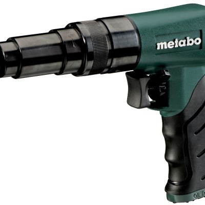 Ferramenta pneumática Metabo verde e preta com punho ergonómico
