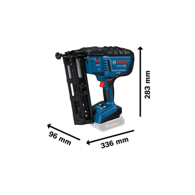 Ferramenta Bosch Professional azul, preto e vermelho com dimensões 283x336x96 mm