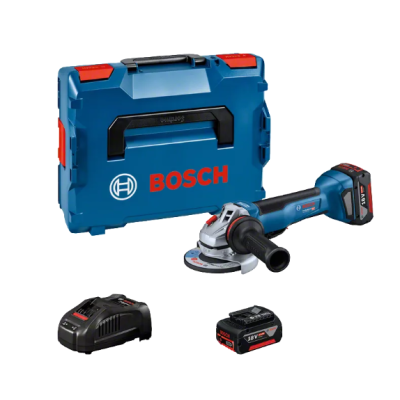 Conjunto de ferramentas Bosch com mala, rebarbadora, carregador e bateria