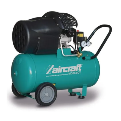 Compressor de ar portátil Aircraft Mobilboy verde com manómetros e rodas