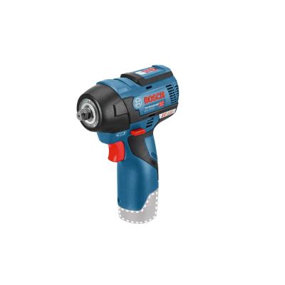 Parafusadeira Bosch azul e preta com botão vermelho e texto