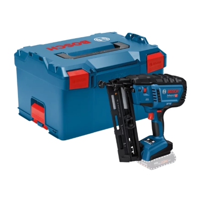 Parafusadora Bosch azul e preta com caixa azul e vermelha