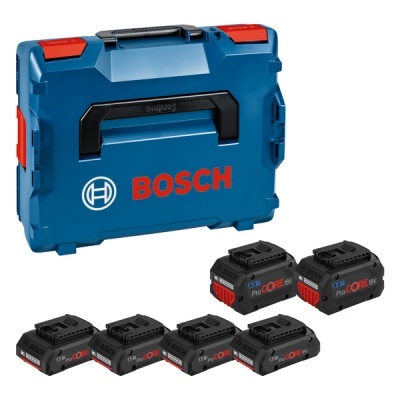 Conjunto Bosch mala azul e seis baterias ProCORE18V pretas