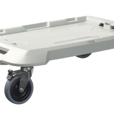 Carrinho de transporte cinzento com quatro rodas