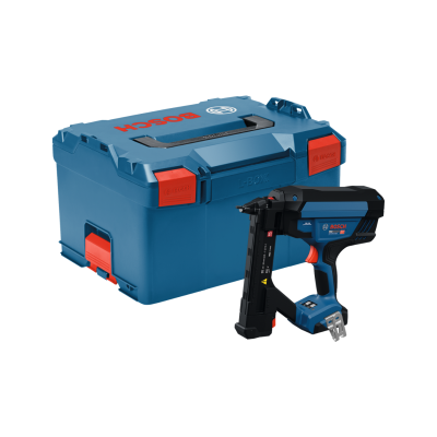 Conjunto de ferramenta Bosch com caixa azul e pistola manual