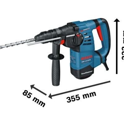 Martelo perfurador Bosch azul e preto com broca e punho adicional