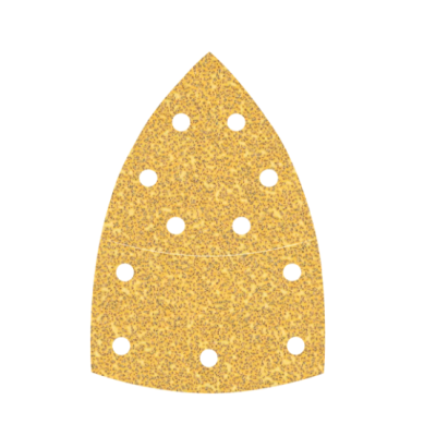 Folha de lixa triangular castanha com furos para ferro de engomar