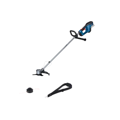 Aparador de relva azul e preto com acessórios