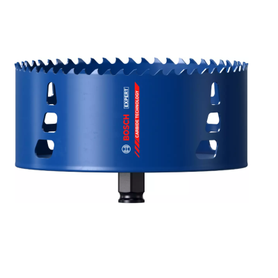 Broca de serra copo circular azul com dentes serrilhados