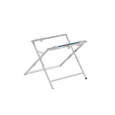 Estrutura metálica branca para suporte de mesa com nivel azul