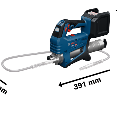 Máquina Pistola de Cola Bosch Professional azul com mangueira cinzenta.