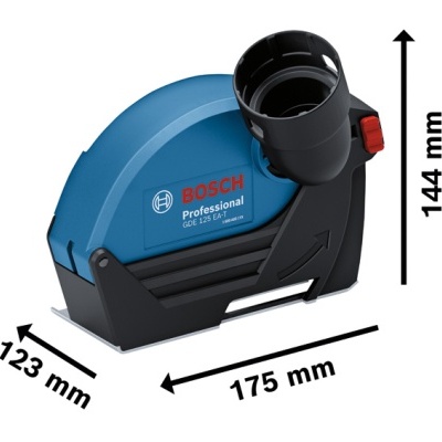 Dispositivo Bosch Professional azul e preto com botão vermelho e entrada circular.