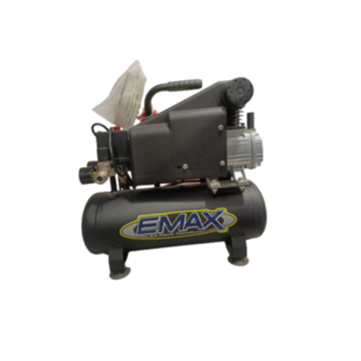Compressor de ar portátil EMAX preto em fundo branco
