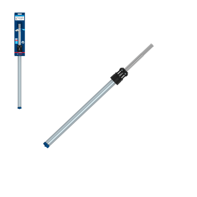 Cabo metálico extensível cinza com etiqueta azul