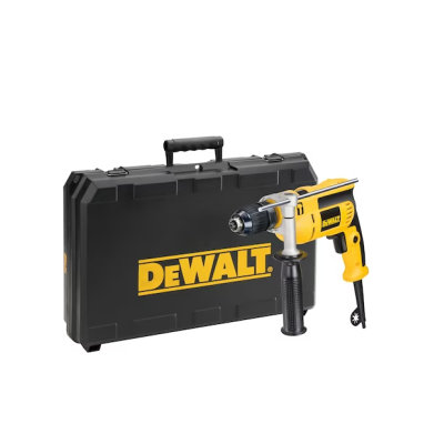 Máquina de perfuração amarela DEWALT com estojo preto