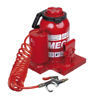 Frasco e pistola de ar comprimido com base vermelha e mangueira