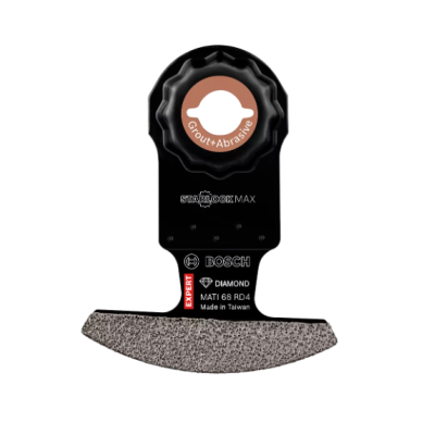 Lâmina diamantada Bosch preto e cinza para ferramenta multifunções com inscrições