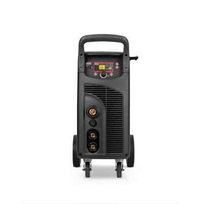 Unidade portátil preta com rodas e visor digital