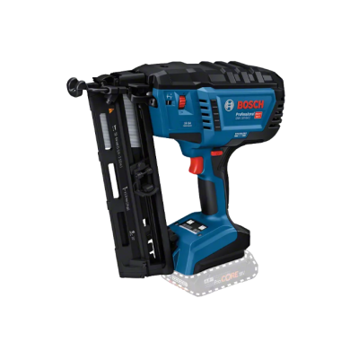 Pistola de pregos BOSH Professional azul e preta com detalhes vermelhos