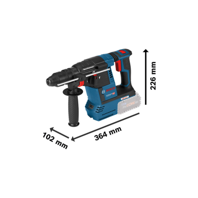 Martelo perfurador sem fio Bosch azul e preto com punho lateral texturizado