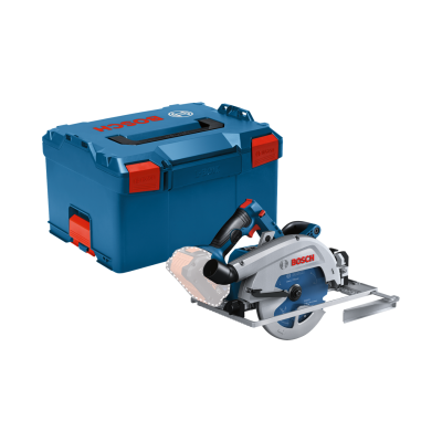 Serra circular elétrica BOSCH azul com estojo de transporte azul