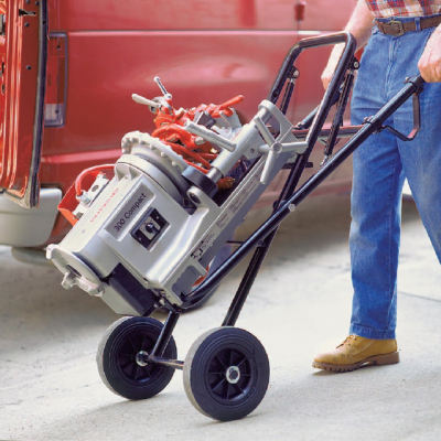 Carrinho de transporte com ferramenta elétrica e etiqueta '300 POWER'