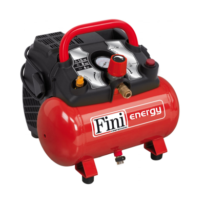Compressor portátil vermelho com pega e regulador vermelho e medidor de pressão