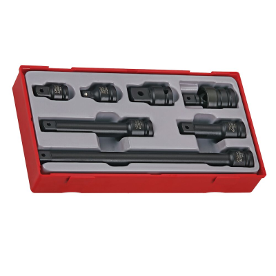 Conjunto de soquetes de impacto pretos em caixa vermelha com texto gravado nas peças