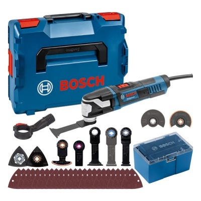 Conjunto de ferramenta elétrica Bosch com acessórios e mala azul