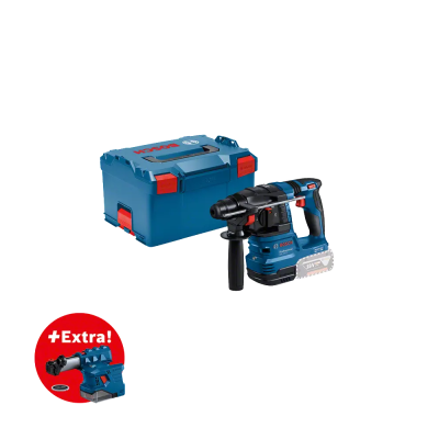 Ferramenta elétrica Bosch a bateria com caixa de transporte azul e roja