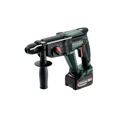 Martelo perfurador eléctrico Metabo sem fio preto e verde com punho adicional