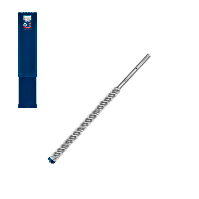 Broca helicoidal metálica com caixa azul
