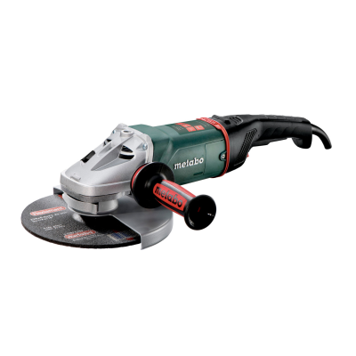 Esmerilhadora angular Metabo preta, vermelha e verde