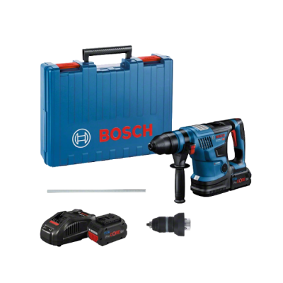 Conjunto de ferramenta Bosch com mala, furadeira, bateria, carregador e acessório