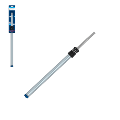 Vareta de aço azul e preto com embalagem azul e etiquetas