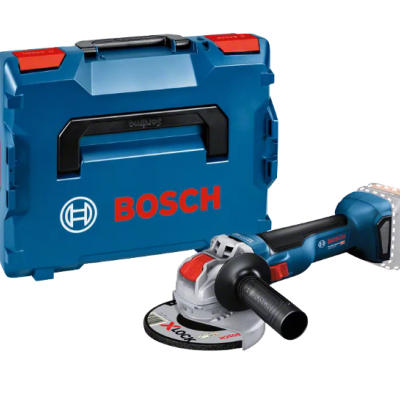 Esmerilhadora Bosch com caixa de transporte azul