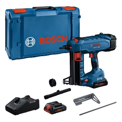 Conjunto de ferramentas Bosch com pistola de pregos e estojo rígido azul