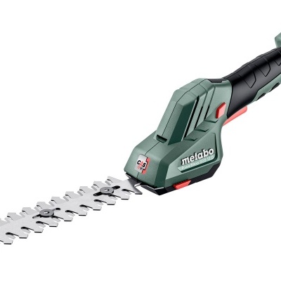 Tesoura elétrica de poda Metabo verde e preto com lâmina metálica