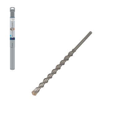 Broca cinza com ponta dourada e embalagem BOSCH branca