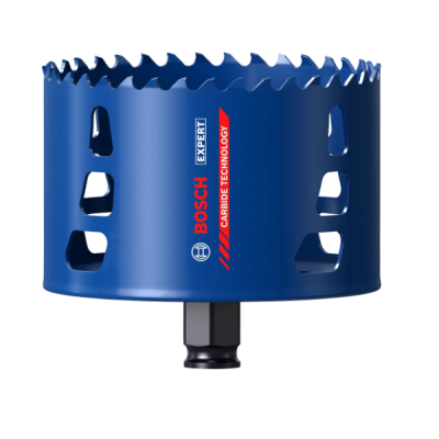 Ferramenta de perfuração circular azul Bosch Expert com lâminas dentadas e aberturas laterais
