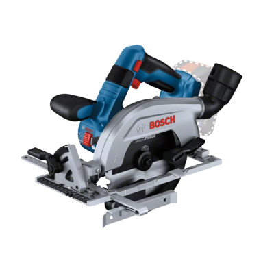 serra circular Bosch azul e preta com corpo metálico