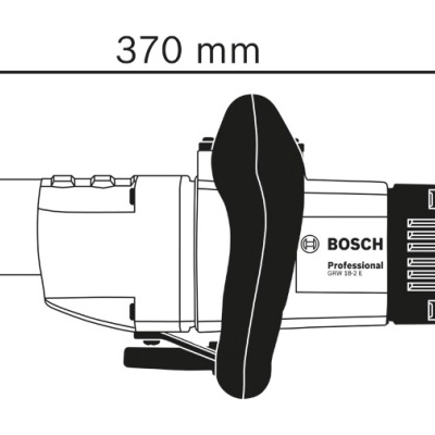 Desenho técnico da ferramenta eléctrica Bosch Professional mostrando medidas