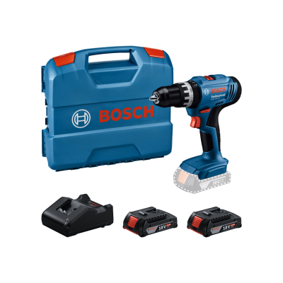 Furadeira e acessórios Bosch com mala rígida e baterias