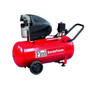 Compressor de ar vermelho Fini SUPERTIGER com rodas e motor preto