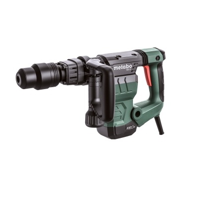 Martelo perfurador elétrico Metabo cinzento e verde com punho vermelho