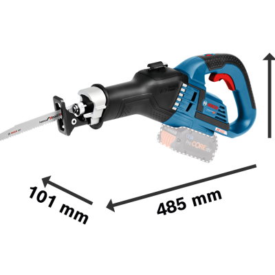 Serra recírca BOSCH azul e preta com punho ergonómico e lâmina metálica