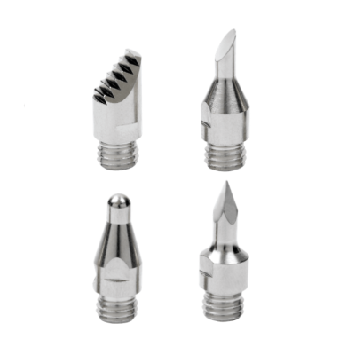 Conjunto de quatro pontas metálicas para máquina com base rosqueada