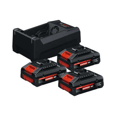 Carregador Bosch com três baterias 18V