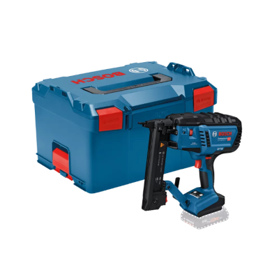 Caixa de ferramentas azul BOSCH com pistola de pregos